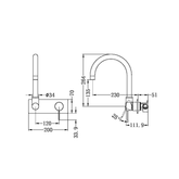 Mecca Wall Basin/Bath Nero Mixer Swivel Spout - Brushed Nickel